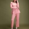 Women Pink Solid Co-ords Set - Image 5