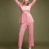 Women Pink Solid Co-ords Set - Image 6