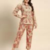 Cream and Red Chanderi Silk Co-ord Set - Image 4