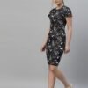 Black Printed Bodycon Dress - Image 3