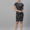 Black Printed Bodycon Dress - Image 4