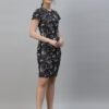 Black Printed Bodycon Dress - Image 5