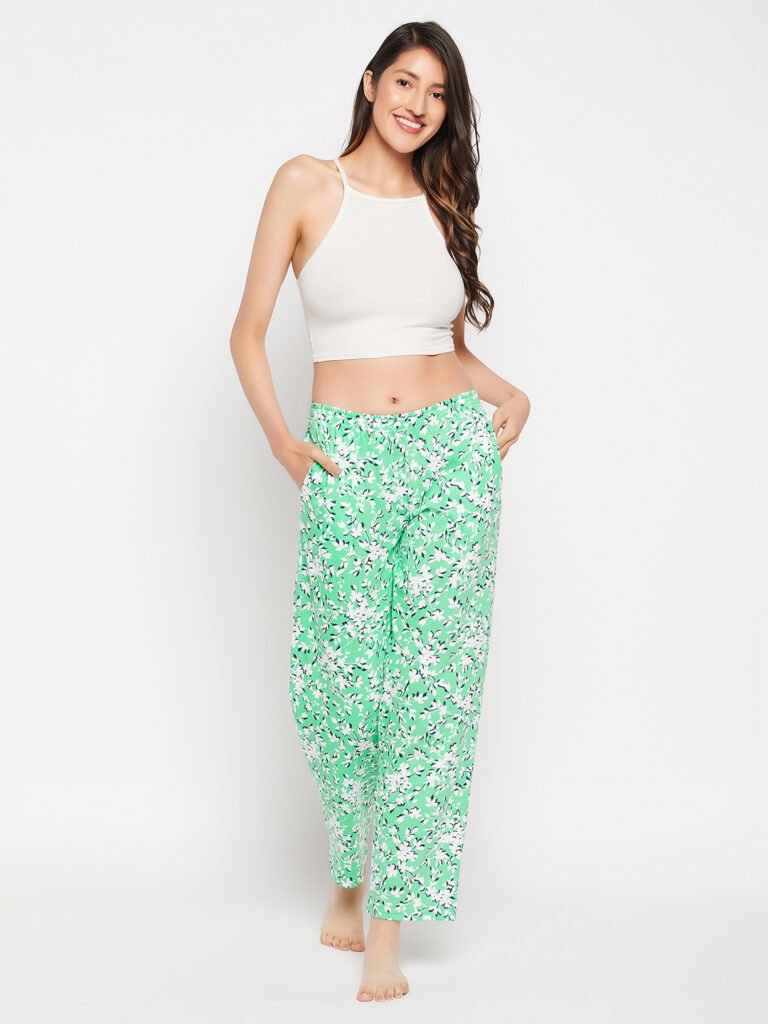 Pretty Florals Pyjama in Seafoam Green – 100% Cotton