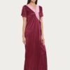 Bridal Robe in Wine - Satin - Image 2