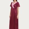 Bridal Robe in Wine - Satin - Image 3