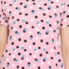 Dot Print Short Night Dress in Baby Pink - 100% Cotton - Image 7