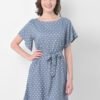 Polka Print Short Night Dress in Grey- Rayon - Image 2