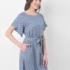 Polka Print Short Night Dress in Grey- Rayon - Image 4