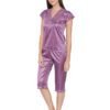 4 Pcs Nightwear In Purple - Satin - Image 2