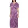 4 Pcs Nightwear In Purple - Satin - Image 4