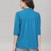 Blue Coloured Plain Crepe Top - Image 5