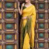 Yellow Silk Weaving Kanjivaram Saree - Image 2