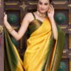 Yellow Silk Weaving Kanjivaram Saree - Image 6