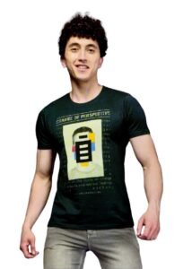 Men’s MZ Bio Cotton Sea Green Graphic Print T-Shirt