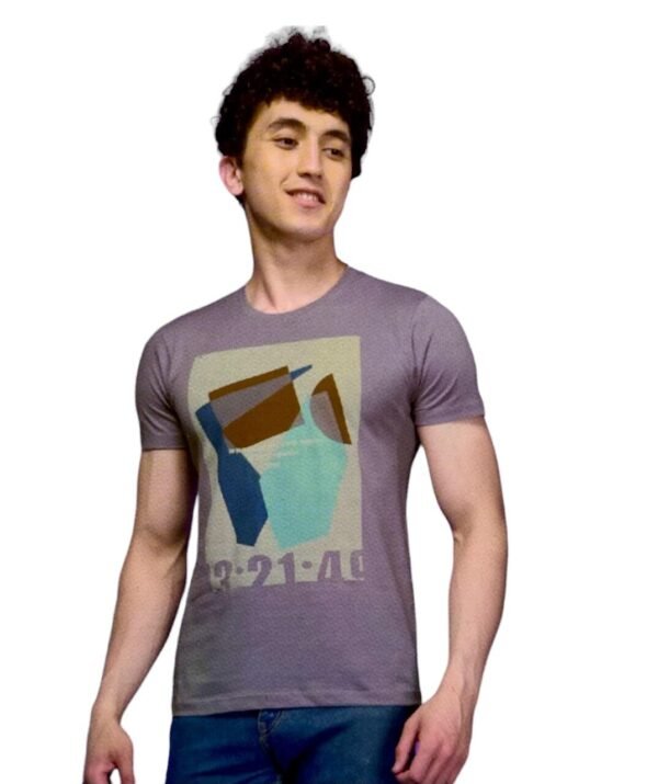 Men's MZ Bio Cotton Purple Ash Graphic Print T-Shirt