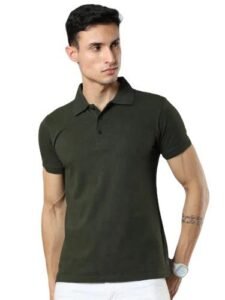 Men’s Cotton Olive Green Polo Neck T-Shirt