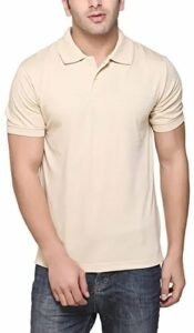 Men’s Cotton Champagne Polo Neck T-Shirt