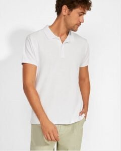 Men’s Cotton White Polo Neck T-Shirt