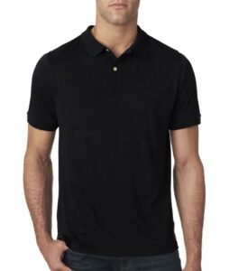 Men’s Cotton Black Polo Neck T-Shirt