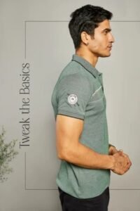 Premium Cotton Men’s Polo T-Shirt Available in 2 Colors: Dark Green and Light Blue