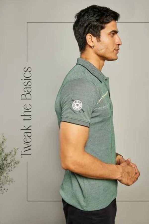 Premium Cotton Men's Polo T-Shirt Available in 2 Colors: Dark Green and Light Blue