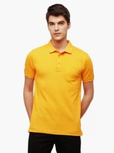 Men’s Cotton Polo T-Shirt In Yellow Color