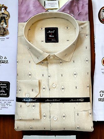 Men’s Champagne Slim Fit Fine Cotton Shirt