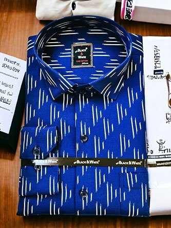 Men’s Blue Slim Fit Fine Cotton Shirt