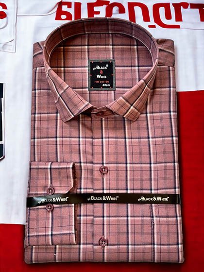 Men’s Rosy Brown Slim Fit Fine Cotton Shirt