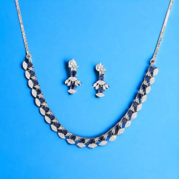 Cz Classic Necklace With Rhodium Plating