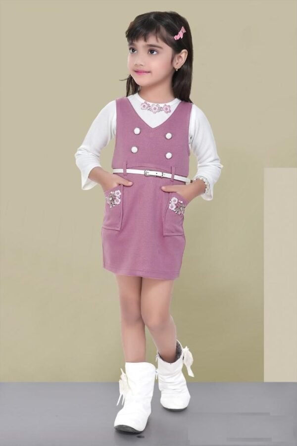 Purple Girls Casual Wear Frock