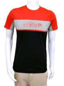 Sportism Half Sleeves T-Shirt in Black and Red