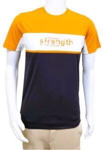 Sportism Half Sleeves T-Shirt in Mauve and Yellow