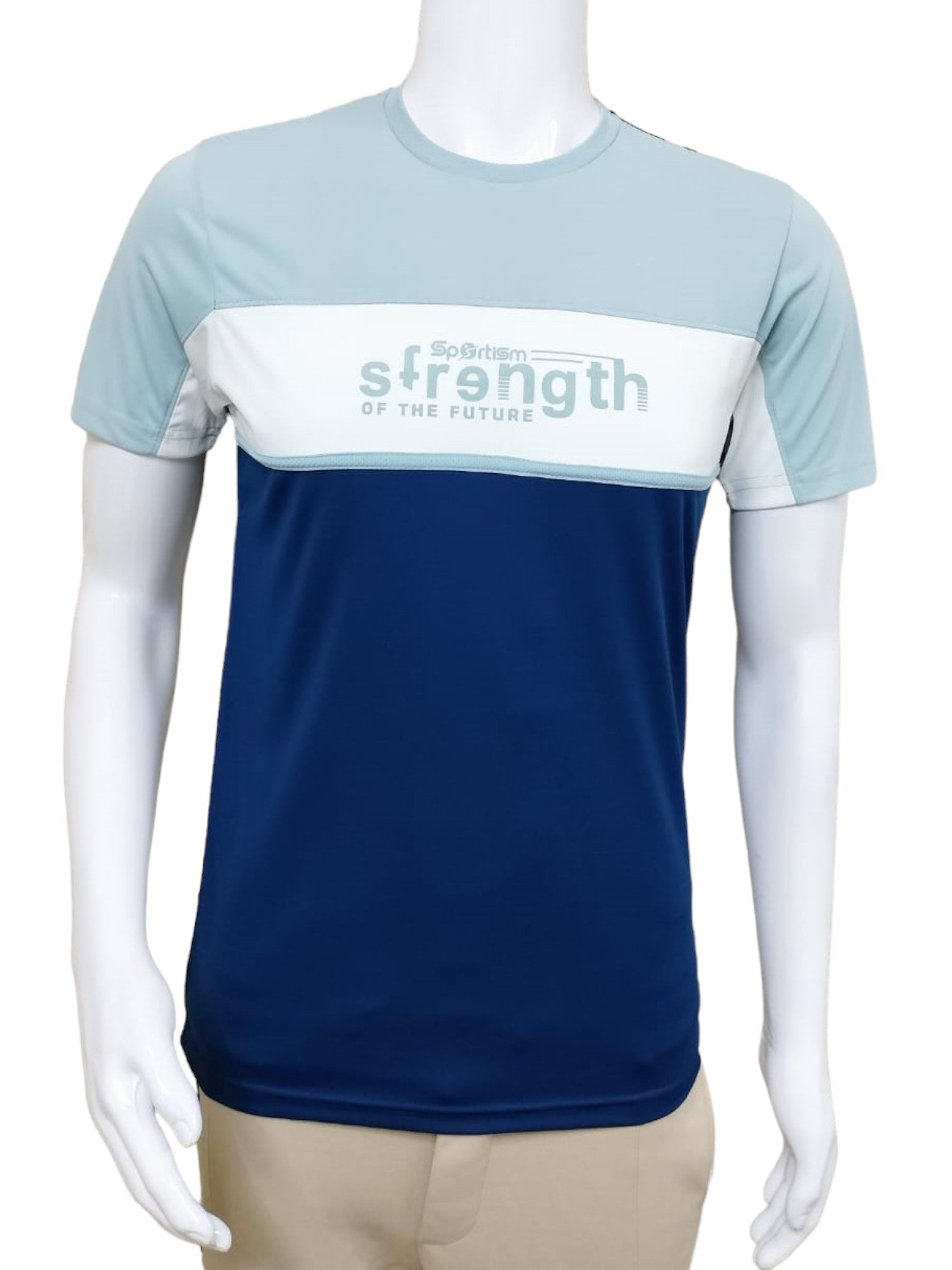Sportism Half Sleeves T-Shirt in Steel Blue