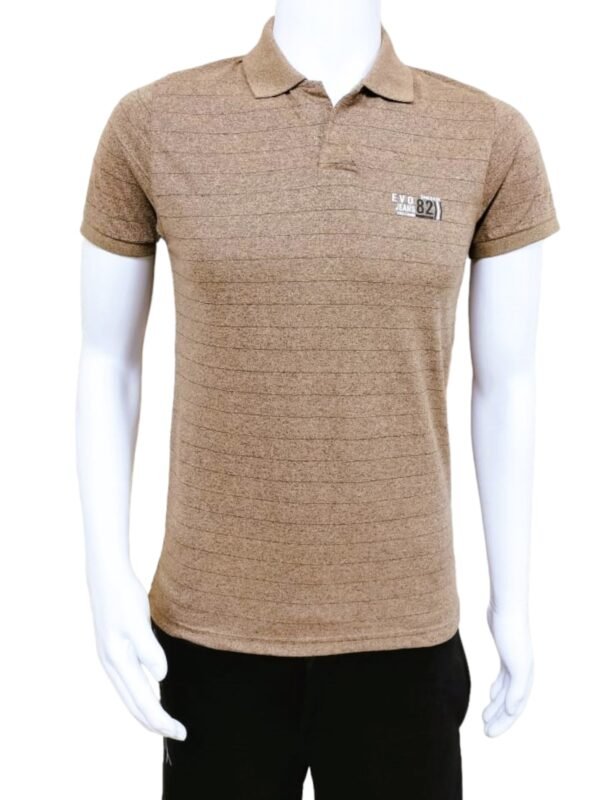 Brown Men's Collar T-Shirt