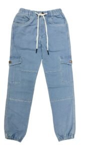 Men’s Denim Cargo Pants | 6 Pockets | Light Blue