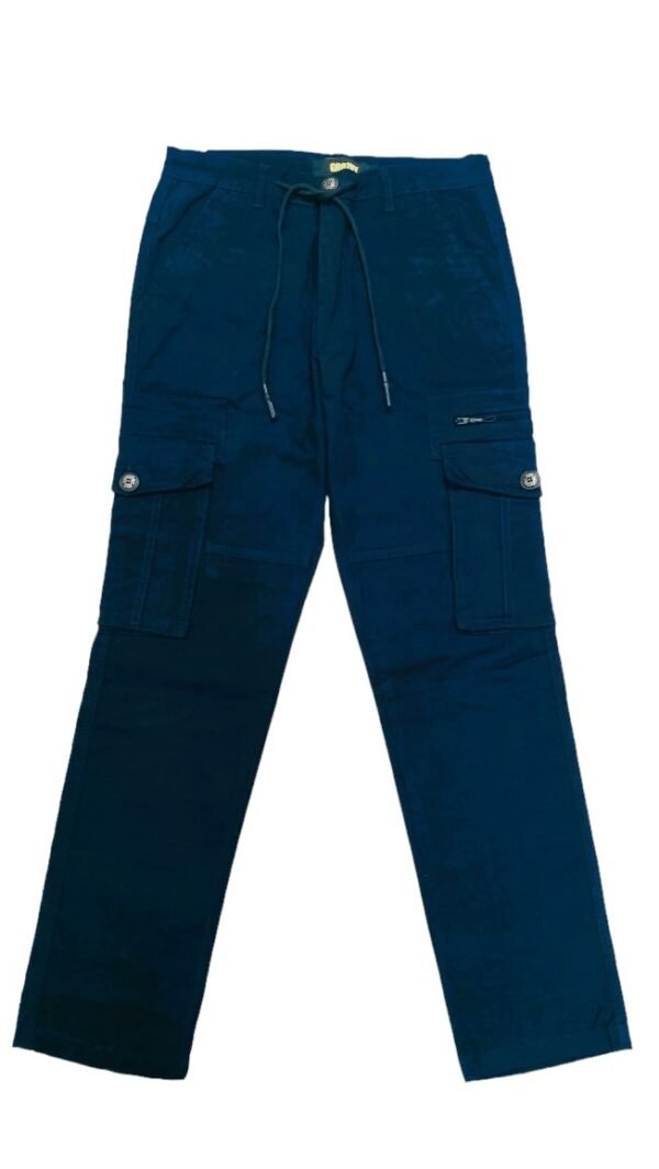 Men's Cotton Cargo Pants | 7 Pockets | Navy Blue