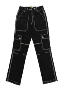 Black Men’s Corduroy Cargo Pants | 6 Pockets