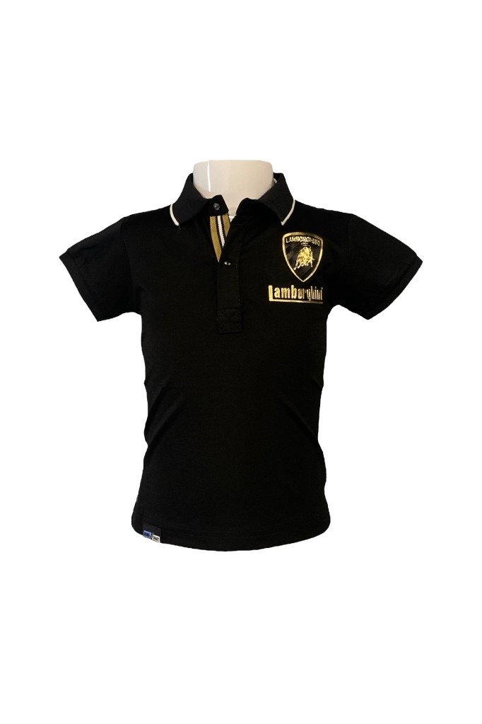 Smart Collared T-Shirt for Boys in Black