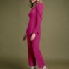 Fuchsia Pink Puff Sleeve Solid Co-Ords Set - Image 2