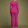 Fuchsia Pink Puff Sleeve Solid Co-Ords Set - Image 4