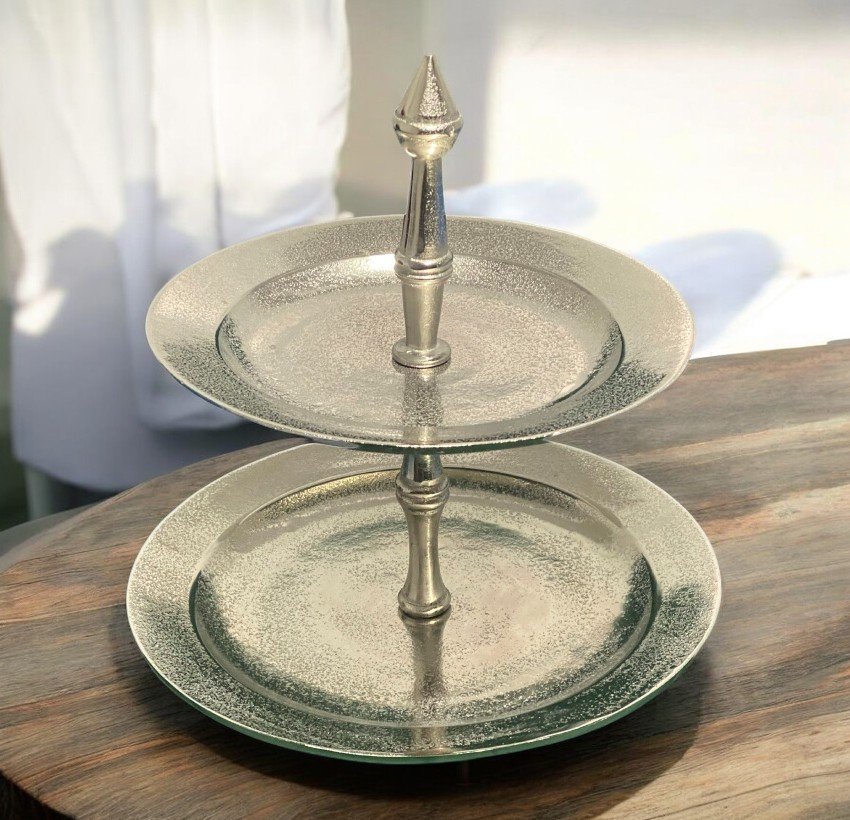 TWO LAYER ROUND PLATE STAND