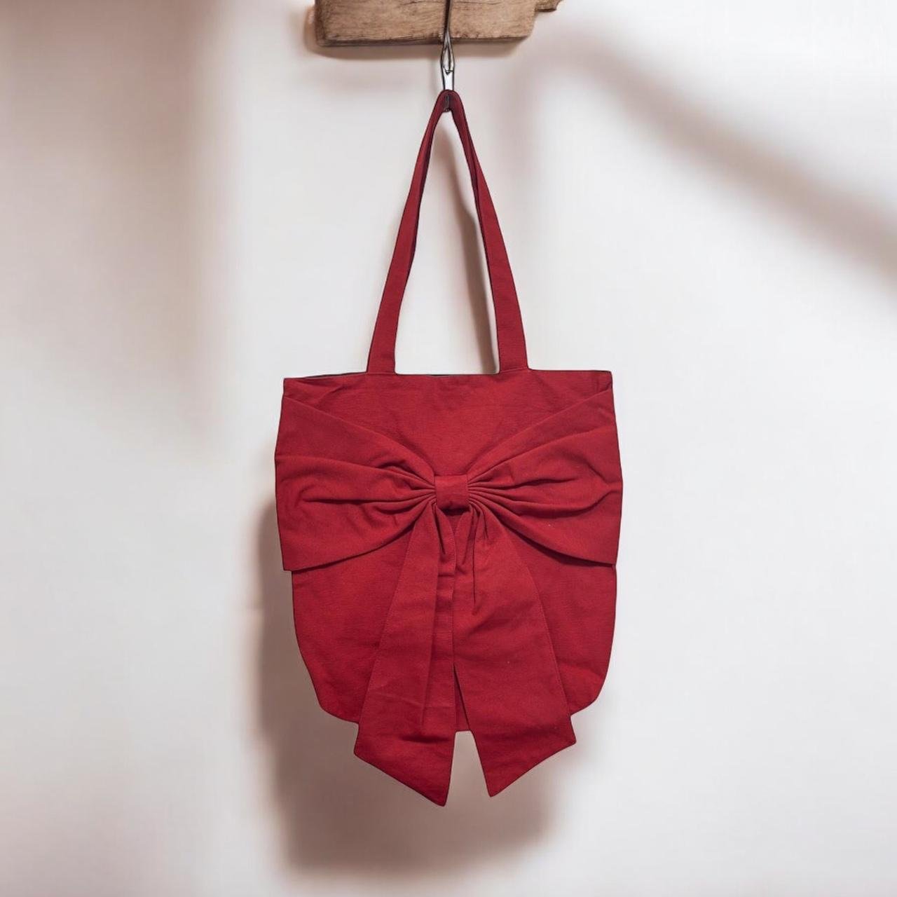 Bow Tie Design Red Tote Bag