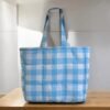 Blue Checked Mom Bag | Picnic Bag | Reusable Grocery Bag - Image 2