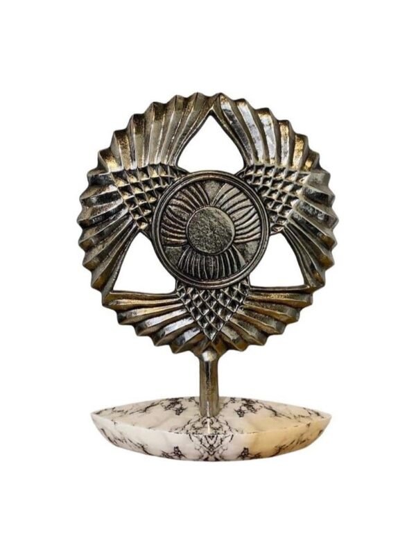 Table Decoration in Flower Design with Stone Finish Base - Image 3