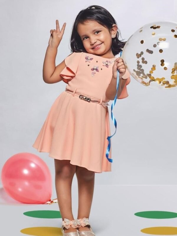 Peach Girls Casual Wear Frock - 20