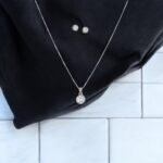 Cz Delicate Pendant Set With Rhodium Plating