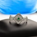 Cz Broad Kada With Rhodium Plating