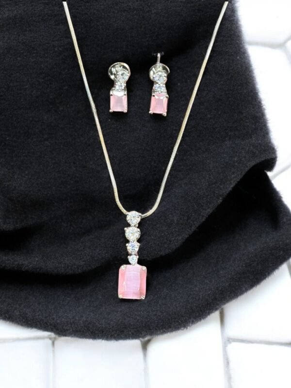Cz Delicate Pendant Set With Rhodium Plating - Image 3