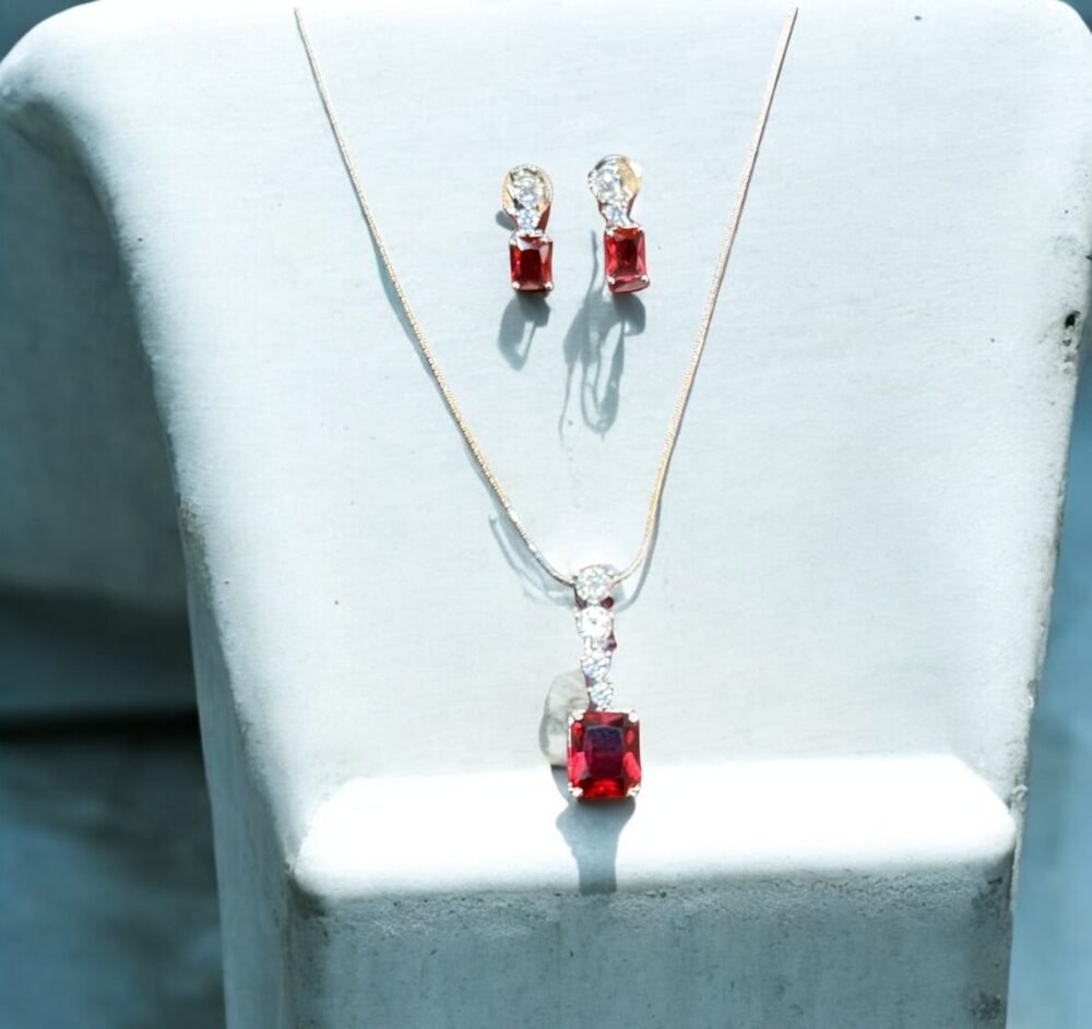 Cz Delicate Pendant Set With Rhodium Plating - Image 2